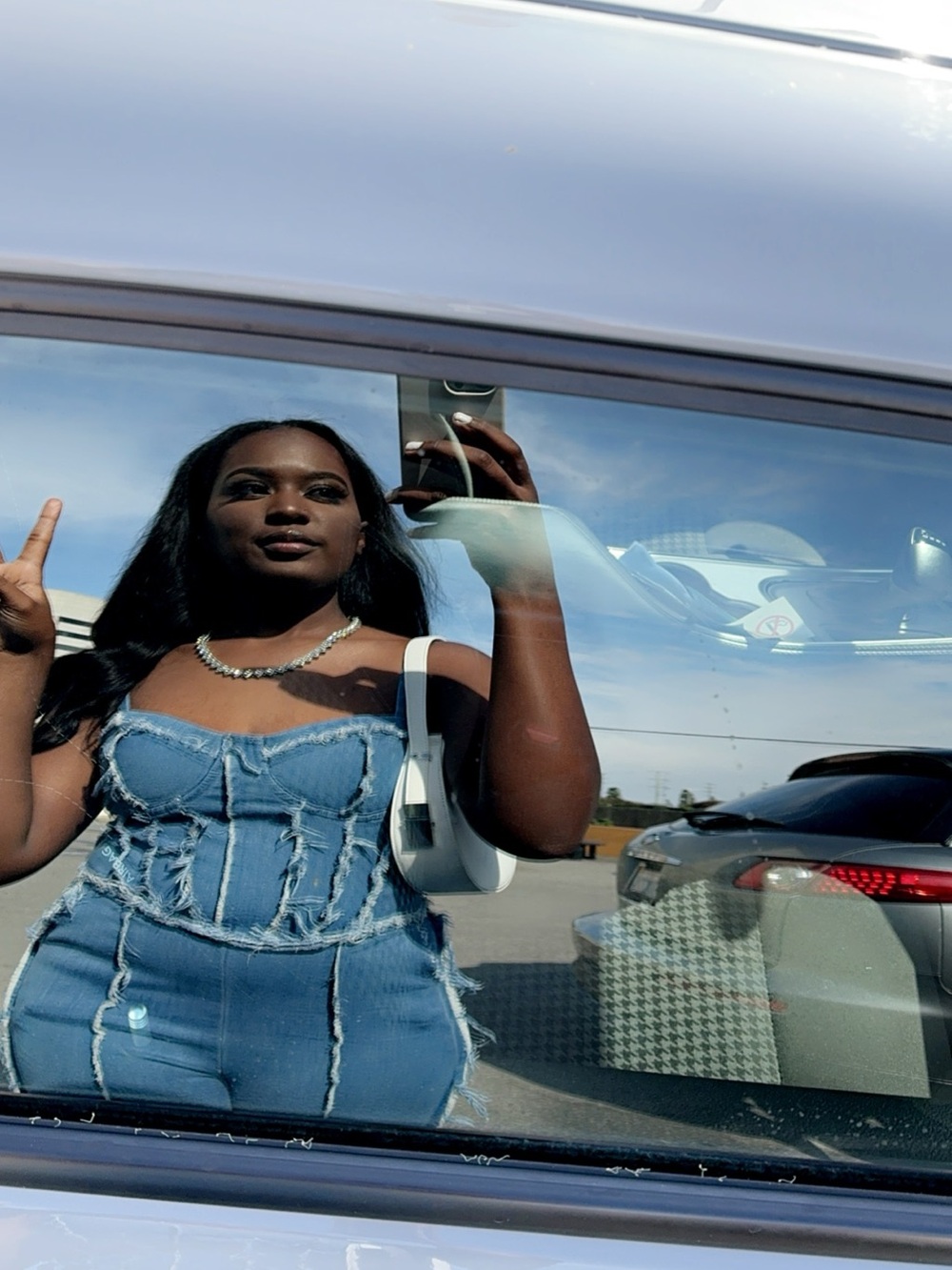 Fashion Nova Light Blue Denim Jumpsuit - Picture 3 of 3